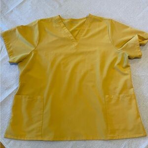 Mandala Woman’s Scrub Top Mustard Yellow Golden 3XL